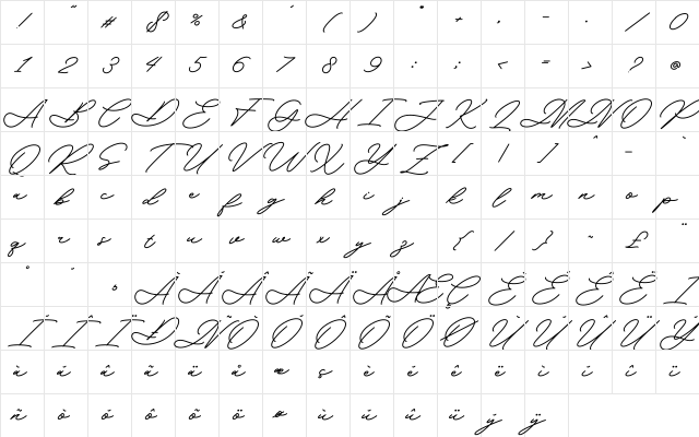 Yearlong_DEMO Regular Character Map