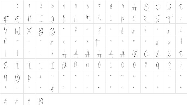 Undercut Regular Character Map Undercut Regular Character Map