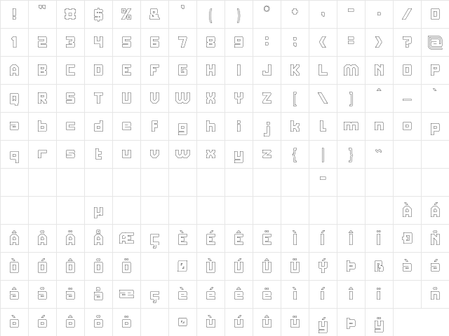 ELITE MIND-Hollow Regular Character Map