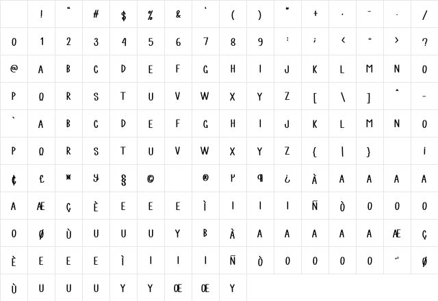 Paper Book Regular Character Map Paper Book Regular Character Map