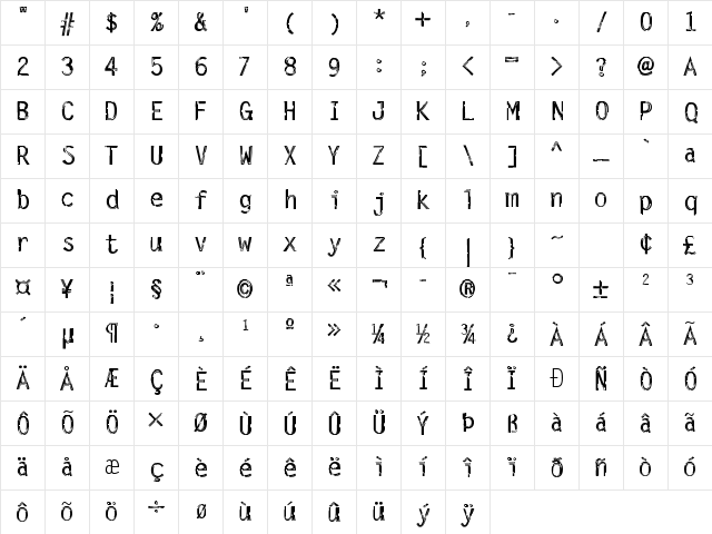 Letter Gothic Std Regular Character Map Letter Gothic Std Regular Character Map