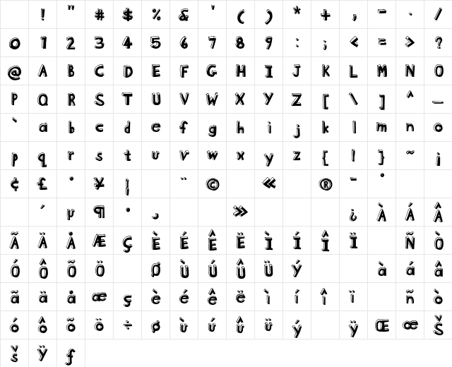 BlockheadFace-Black Black Character Map