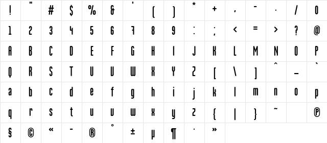MartenCyr Regular Character Map MartenCyr Regular Character Map