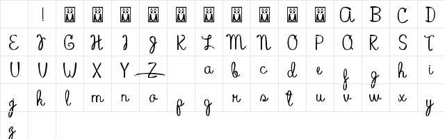 Luna Luna Regular Character Map