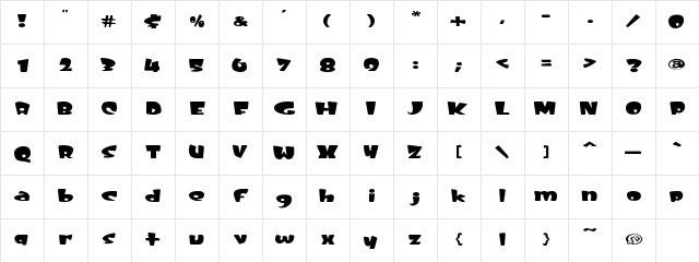 Skooz' you Regular Character Map Skooz' you Regular Character Map