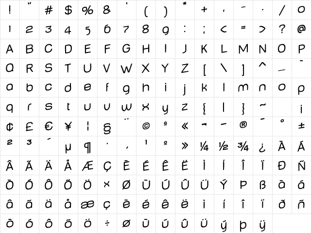 Baby MinePlump Jumping Regular Character Map