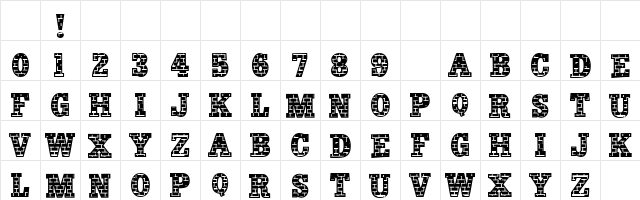 101! Brick Layer Regular Character Map