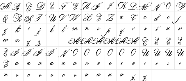 Marcellines Regular Character Map