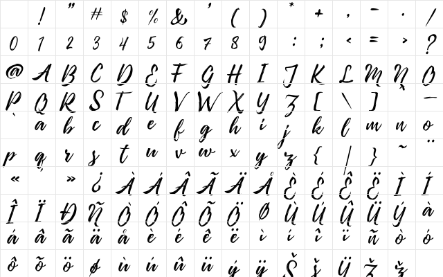 Pennello Free Demo Script Regular Character Map Pennello Free Demo Script Regular Character Map