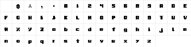 21XX OMF Regular Character Map