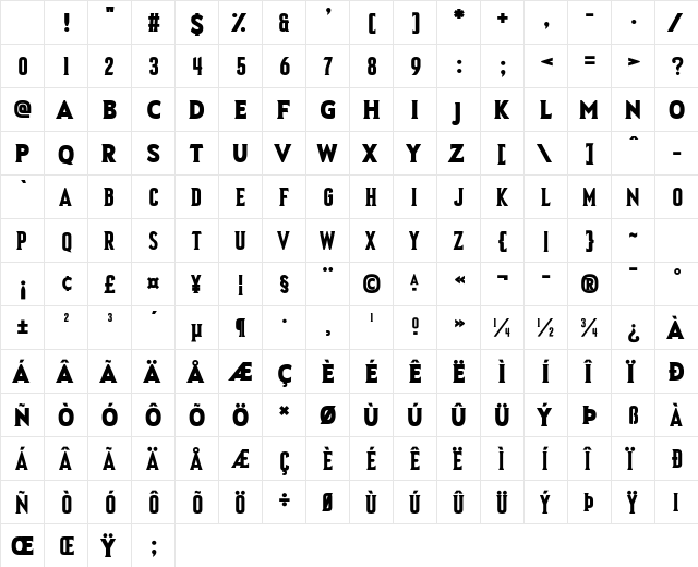 Asquire Regular Character Map Asquire Regular Character Map
