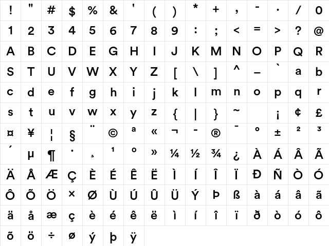 Circular Std Medium Character Map Circular Std Medium Character Map
