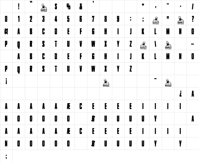 Zarzaparrilla Regular Character Map