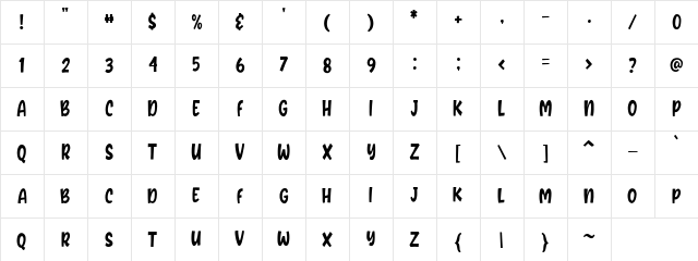 Biber Bread Regular Character Map Biber Bread Regular Character Map
