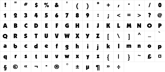 KabelC Ultra Regular Character Map KabelC Ultra Regular Character Map