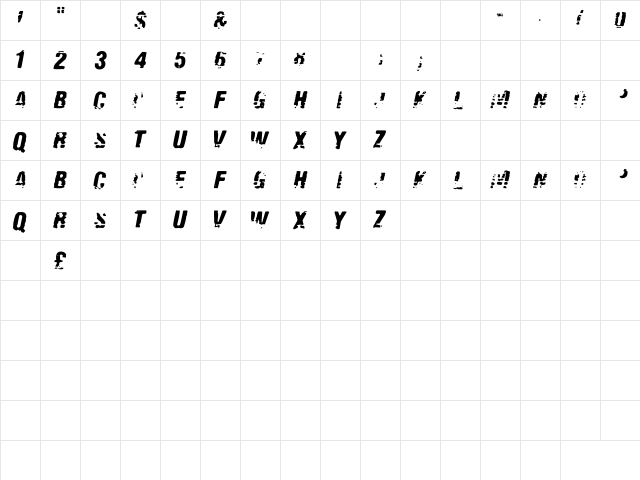 Old Fax Regular Character Map