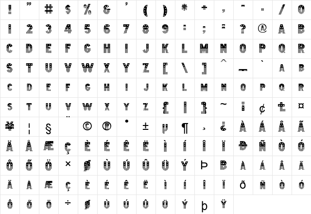 FZ UNIQUE 44 Normal Character Map FZ UNIQUE 44 Normal Character Map