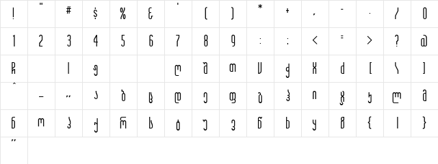 Imedi Regular Character Map