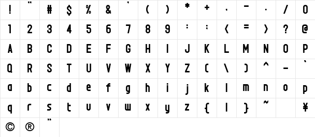 71mksd2 ab Character Map