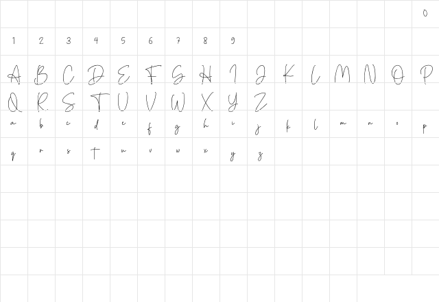 Denira Signature Regular Character Map Denira Signature Regular Character Map
