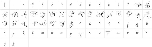 Andora Regular Character Map Andora Regular Character Map
