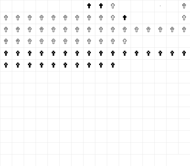 NewFont Regular Character Map