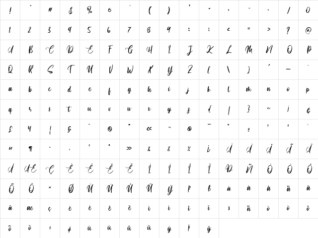 Safetread Regular Character Map