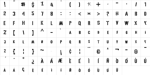 Avril Lavigne (sk8er_punkd@hotm Regular Character Map