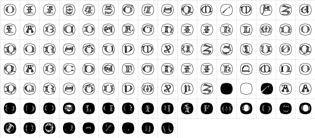 UncialButtonsB Regular Character Map UncialButtonsB Regular Character Map