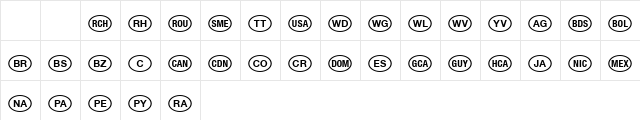 NationalCodes Light Character Map NationalCodes Light Character Map