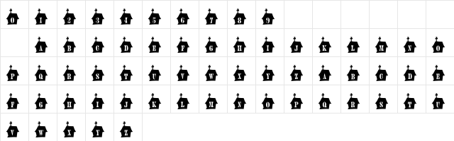 101! Small Town Church Regular Character Map