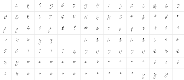Sendayu Demo Regular Character Map Sendayu Demo Regular Character Map