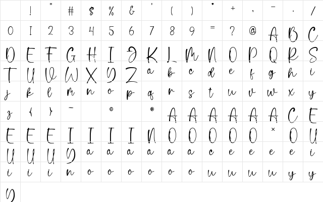 Monstera Regular Character Map Monstera Regular Character Map