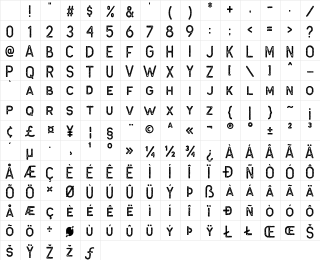 Antone Block Character Map Antone Block Character Map