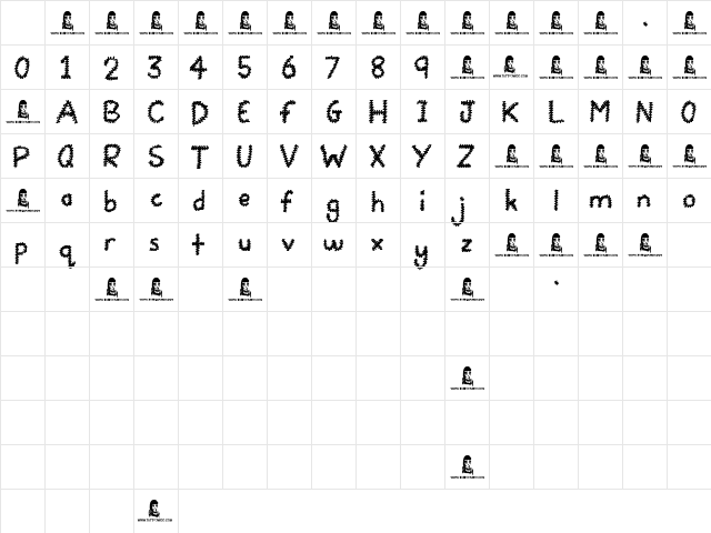 Squiggles Regular Character Map