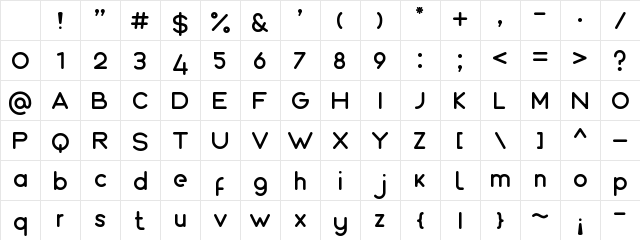 Roundo Regular Character Map