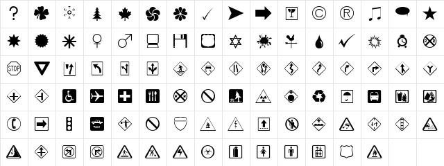 DingDongSignsotheTimes Medium Character Map