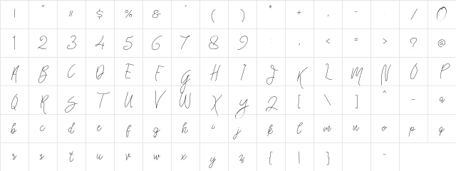 Bellievia Script Regular Character Map Bellievia Script Regular Character Map