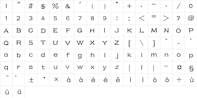 FZShuTi-S05T Regular Character Map
