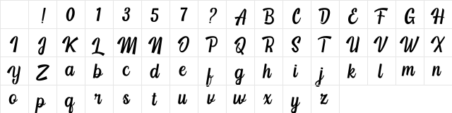 Yackien Regular Character Map Yackien Regular Character Map