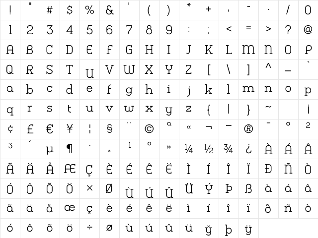 Charifa SerifLight Regular Character Map Charifa SerifLight Regular Character Map