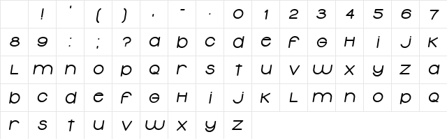 Typolino ExtraBold Italic Character Map Typolino ExtraBold Italic Character Map