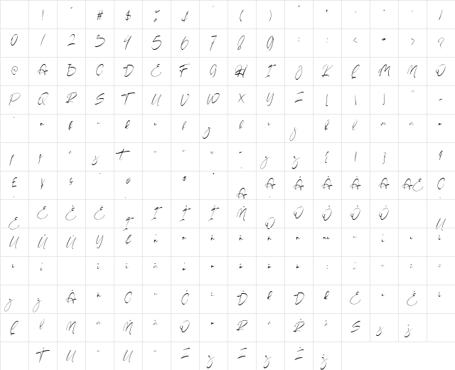 Halestond Regular Character Map