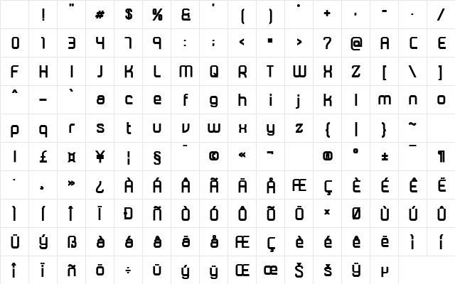 Soularic Regular Character Map