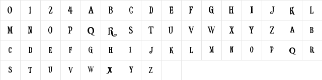 RangoMovieFont Regular Character Map RangoMovieFont Regular Character Map