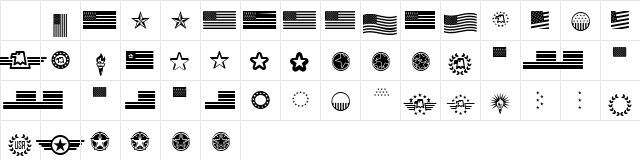 American Spirit STF Regular Character Map American Spirit STF Regular Character Map