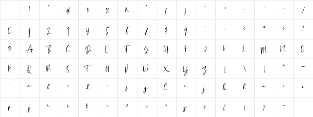 Soredime DEMO Regular Character Map Soredime DEMO Regular Character Map