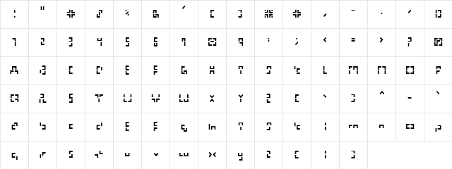 321 eng Character Map
