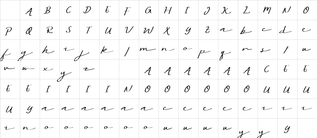 WEDNESDAY Nightdemo Italic Character Map WEDNESDAY Nightdemo Italic Character Map