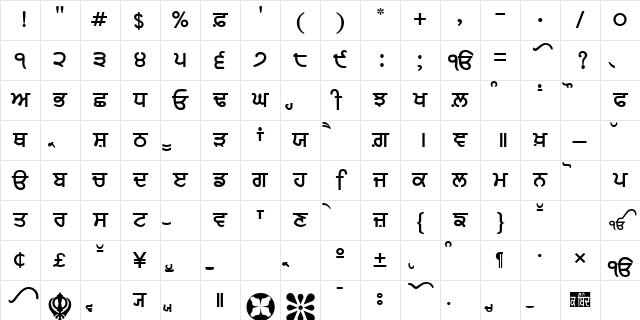 AmrLipiLight Bold Character Map AmrLipiLight Bold Character Map